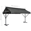 vidaXL Awning with Anthracite Powder-Coated Steel in Dark Grey