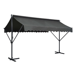 vidaXL Awning with Anthracite Powder-Coated Steel in Dark Grey