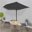 vidaXL Aluminum Balcony Umbrella in Black