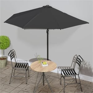 vidaXL Aluminum Balcony Parasol in Black