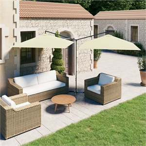vidaXL Garden Parasol with Powder-Coated Steel in Sand