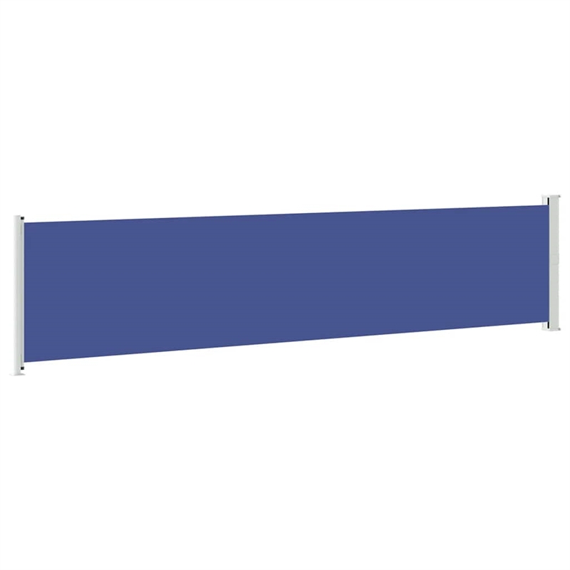 vidaXL Side Awning with Powder-Coated Steel in Blue and Grey