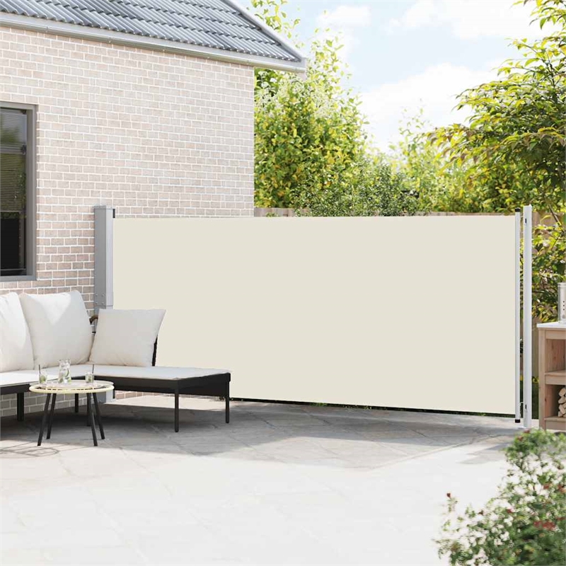 vidaXL Side Awning with Powder-Coated Steel in Cream