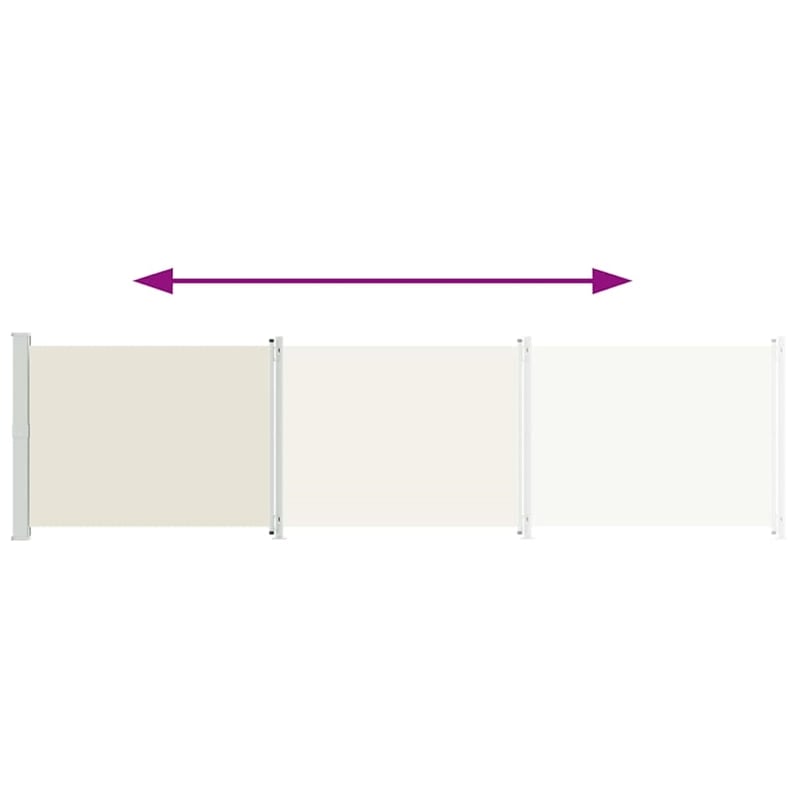 vidaXL Side Awning with Powder-Coated Steel in Cream