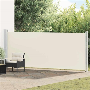 vidaXL Side Awning with Powder-Coated Steel in Cream