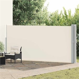 vidaXL Side Awning with Powder-Coated Steel in Cream