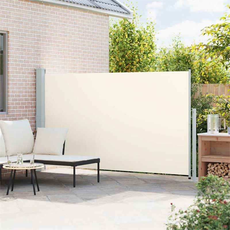 vidaXL Side Awning with Powder-Coated Steel in Cream