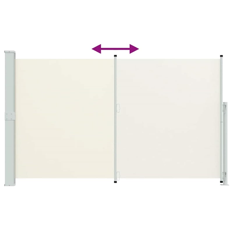 vidaXL Side Awning with Powder-Coated Steel in Cream