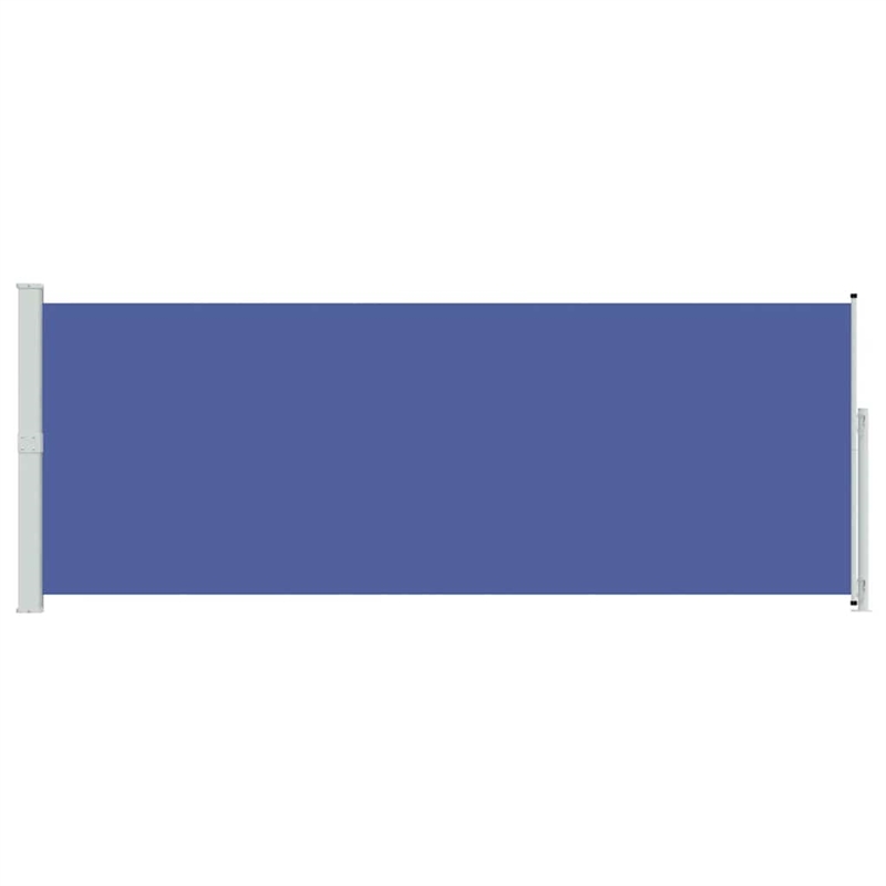 vidaXL Side Awning with PU Coating in Blue and Grey