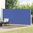 vidaXL Side Awning with PU Coating in Blue and Grey