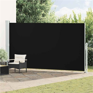 vidaXL Side Awning with PU Coating in Black and Grey