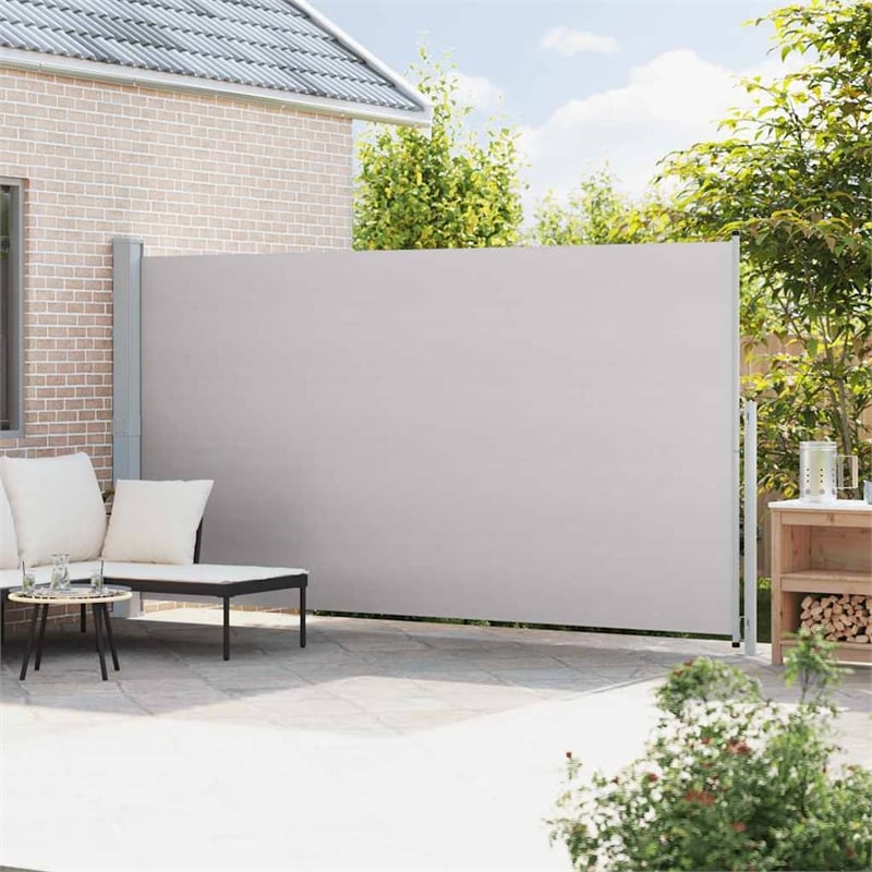 vidaXL Large Retractable Side Awning in Gray