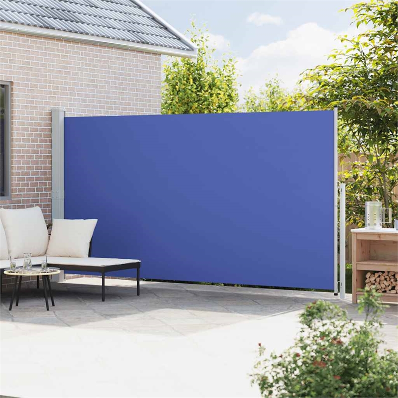 vidaXL Side Awning in Blue and Grey