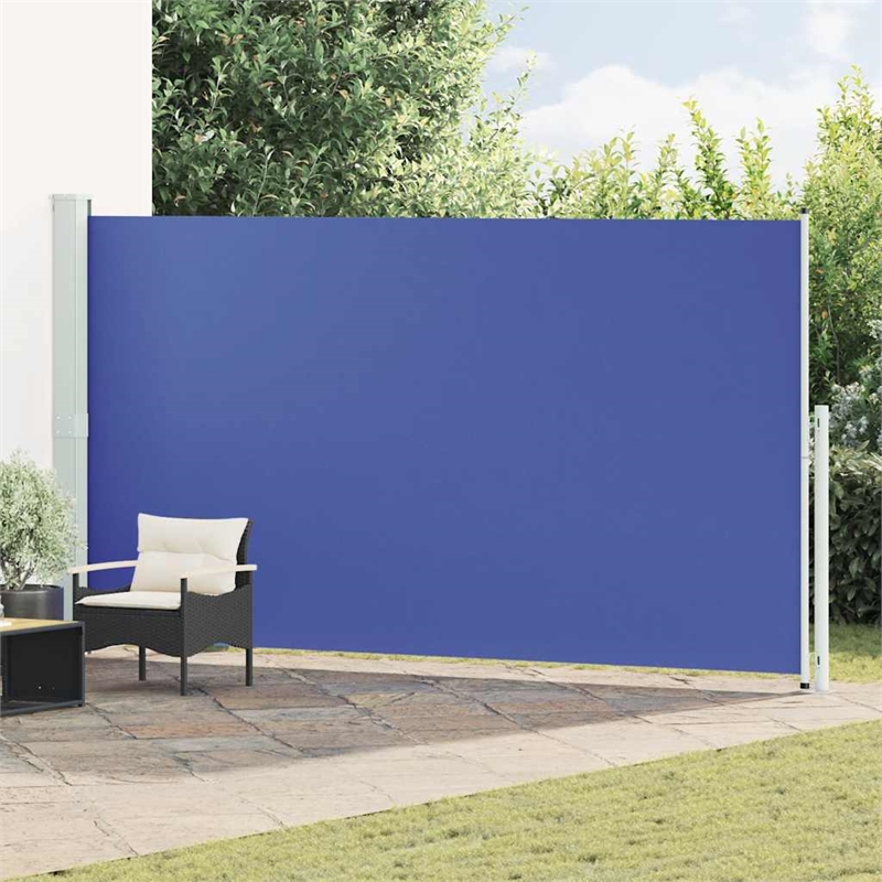 vidaXL Side Awning in Blue and Grey