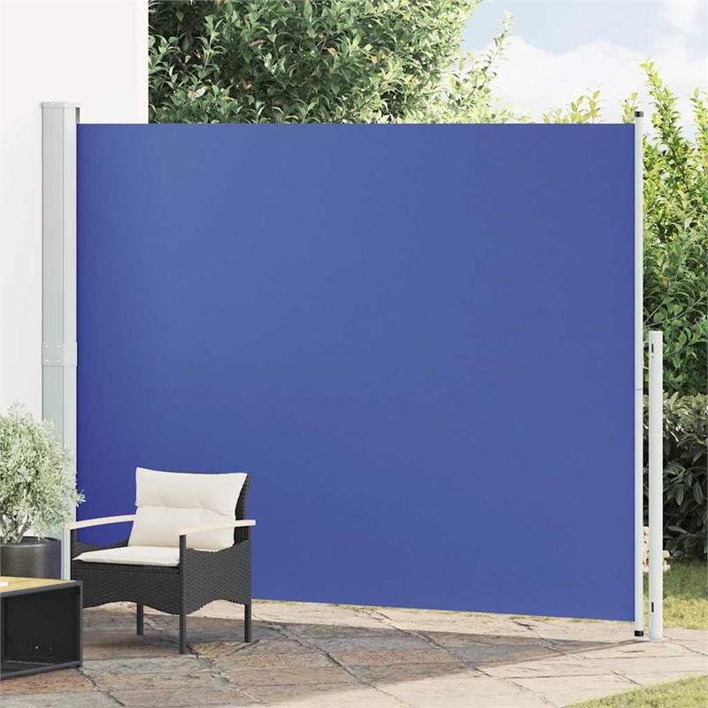 vidaXL Side Awning in Blue and Grey