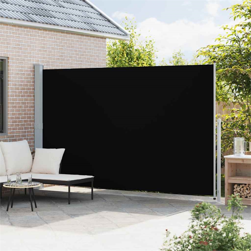 vidaXL Side Awning in Black and Grey