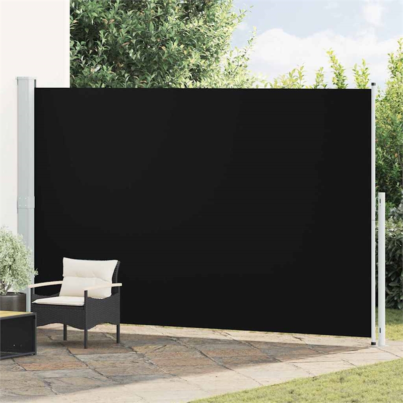 vidaXL Side Awning in Black and Grey