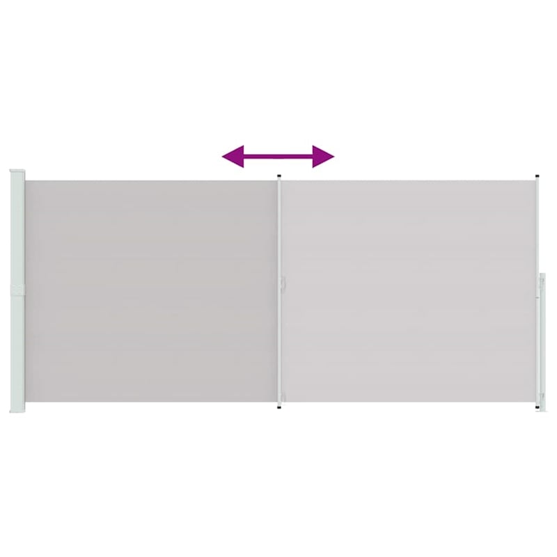 vidaXL Large Side Awning with Powder-Coated Steel in Grey