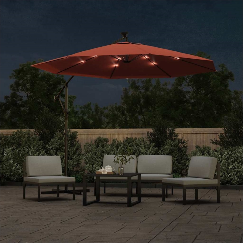 vidaXL Cantilever Garden Parasol in Terracotta