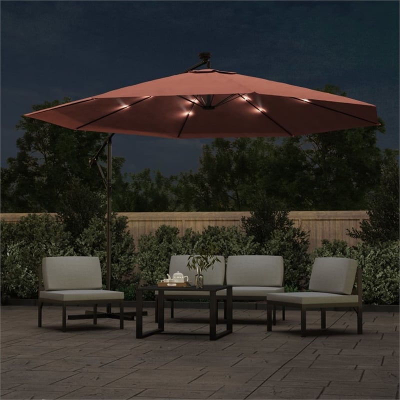 vidaXL Tiltable Cantilever Garden Parasol in Terracotta