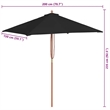 vidaXL Garden Parasol Laminated Bamboo in Black