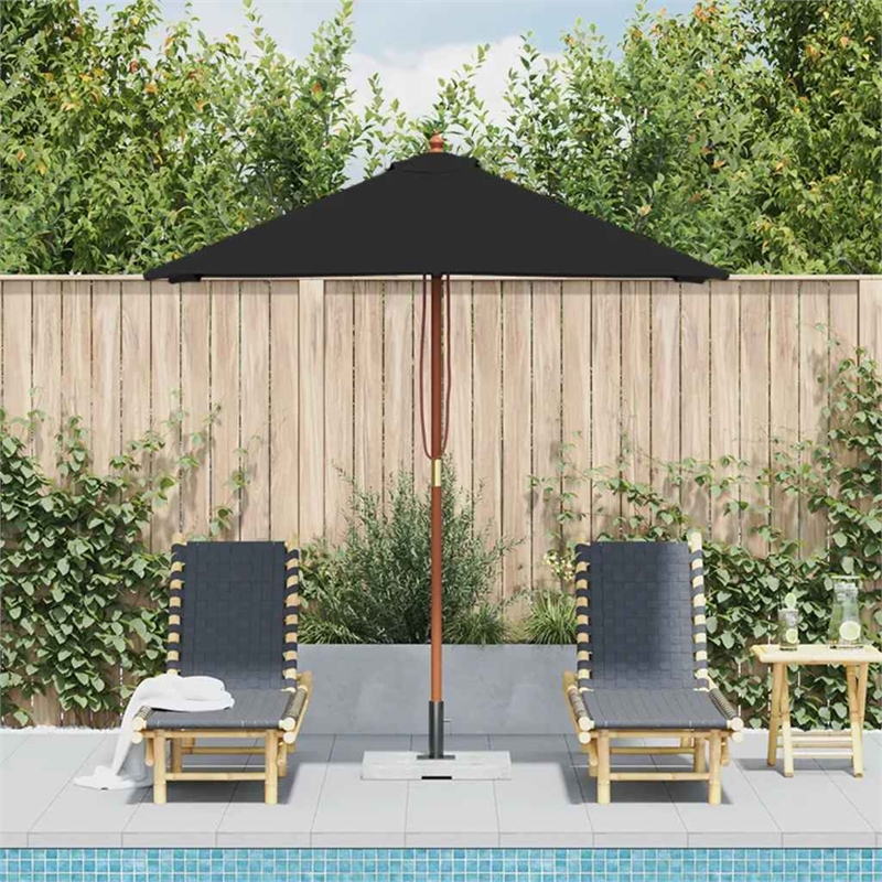 vidaXL Garden Parasol Laminated Bamboo in Black