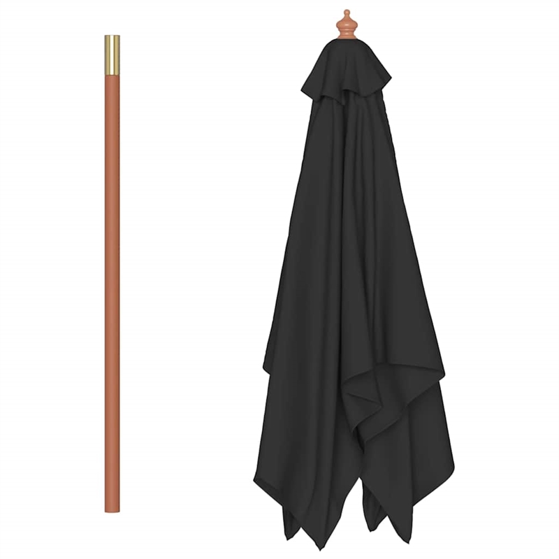 vidaXL Garden Parasol Laminated Bamboo in Black