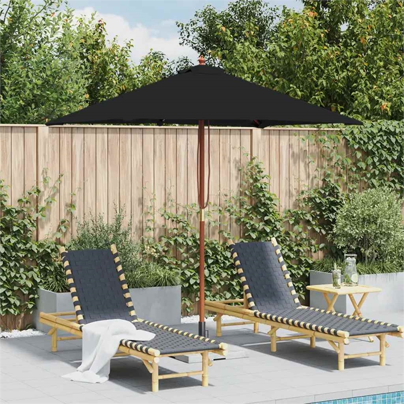vidaXL Garden Parasol Laminated Bamboo in Black