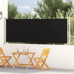 vidaXL Side Awning with Powder-coated Steel in Black