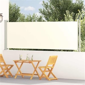 vidaXL 46.1 x 236.2 in Side Awning with PU coating in Cream