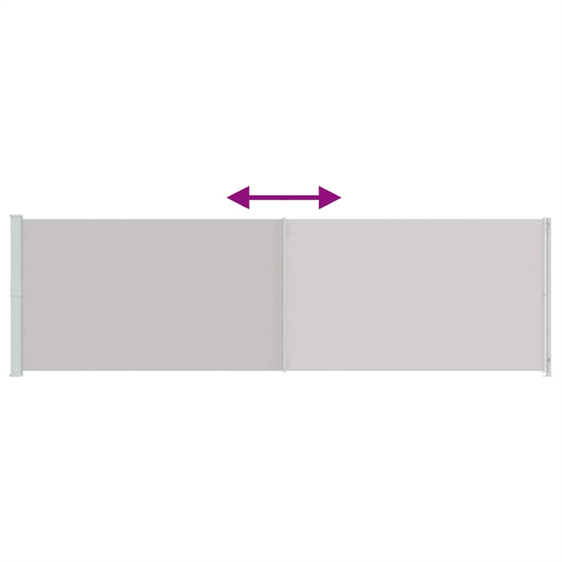 vidaXL Side Awning with Powder-Coated Steel and PU coating in Grey