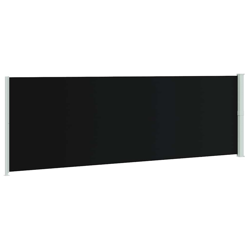 vidaXL Side Awning with Powder-coated Steel and PU Coating in Black