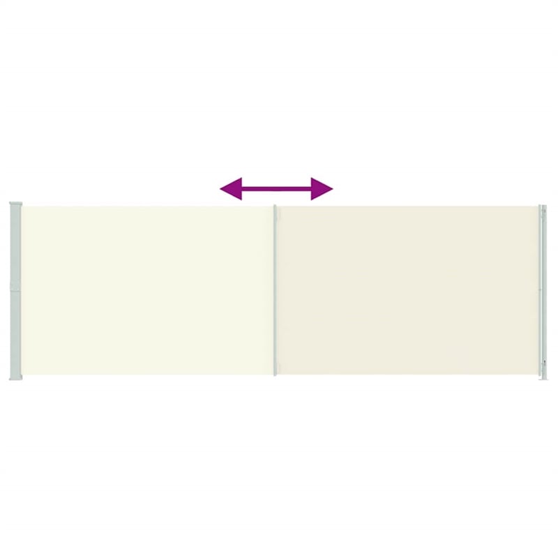 vidaXL Side Awning with Powder-coated Steel and PU Coating in Cream