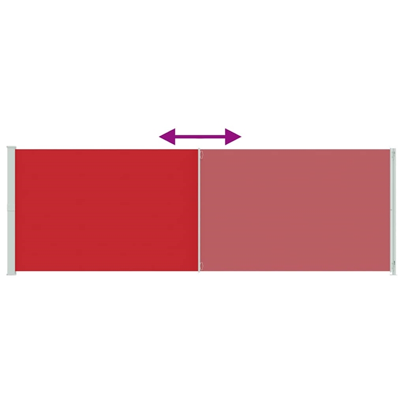 vidaXL Side Awning with Powder-coated Steel and PU Coating in Red