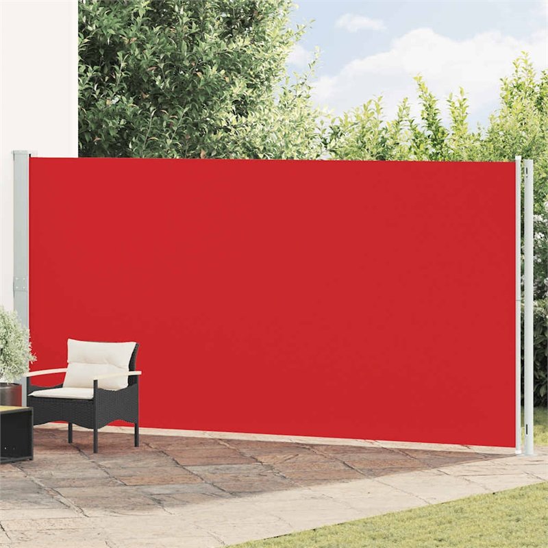 vidaXL Side Awning with Powder-coated Steel and PU Coating in Red