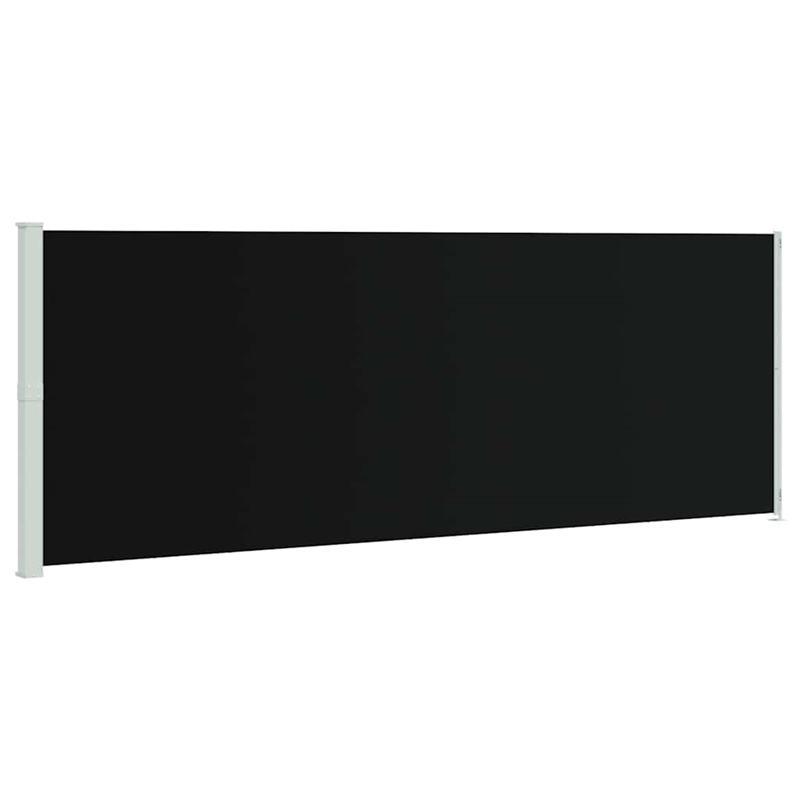 vidaXL Side Awning with Powder-coated Steel and PU coating in Black
