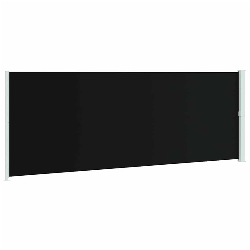 vidaXL Side Awning with Powder-coated Steel and PU coating in Black