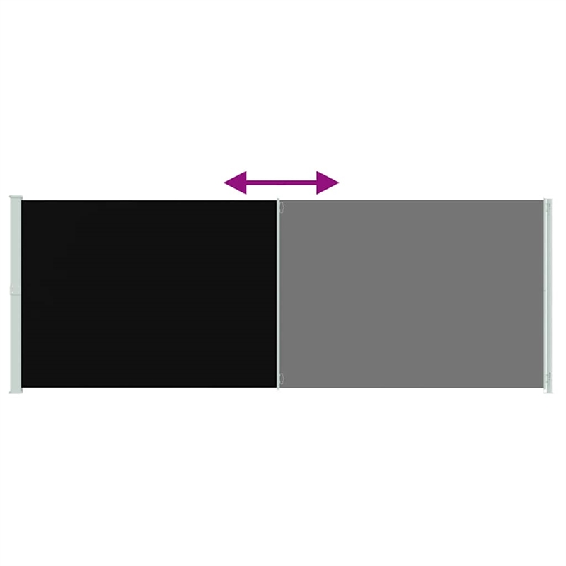 vidaXL Side Awning with Powder-coated Steel and PU coating in Black