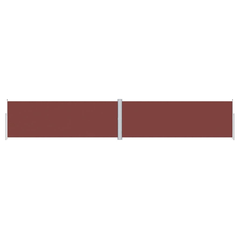 vidaXL Large Retractable Side Awning with PU Coating in Brown