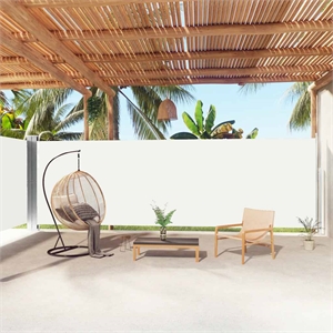 vidaXL 78.7 x 393.7 in Side Awning in Cream