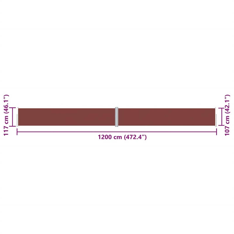 vidaXL Side Awning with PU Coating in Brown