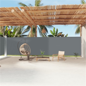 vidaXL Side Awning with PU Coating in Charcoal