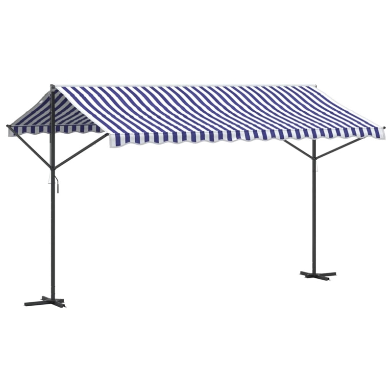 vidaXL Free Standing Awning in Blue and White