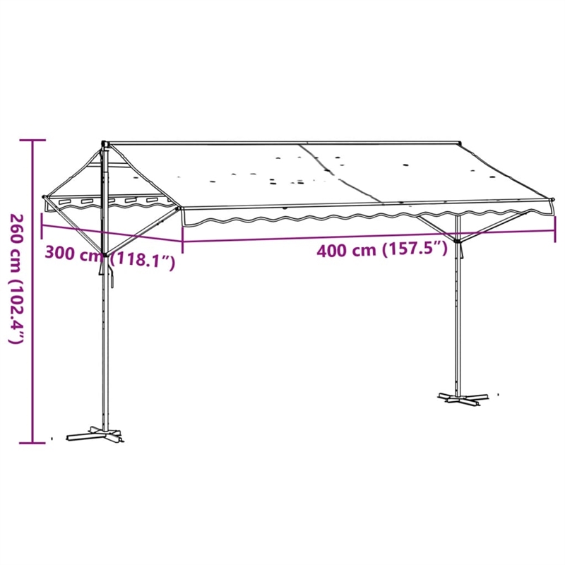 vidaXL Free Standing Awning in Blue and White