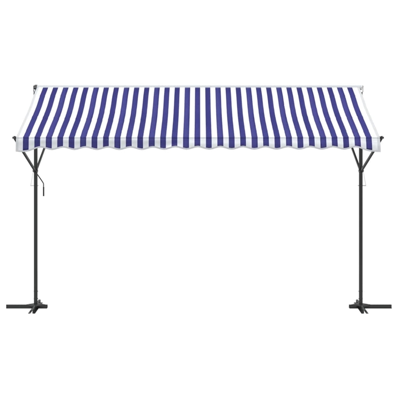 vidaXL Free Standing Awning in Blue and White