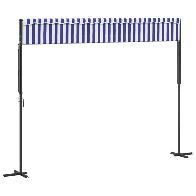 vidaXL Free Standing Awning in Blue and White