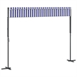 vidaXL Free Standing Awning in Blue and White