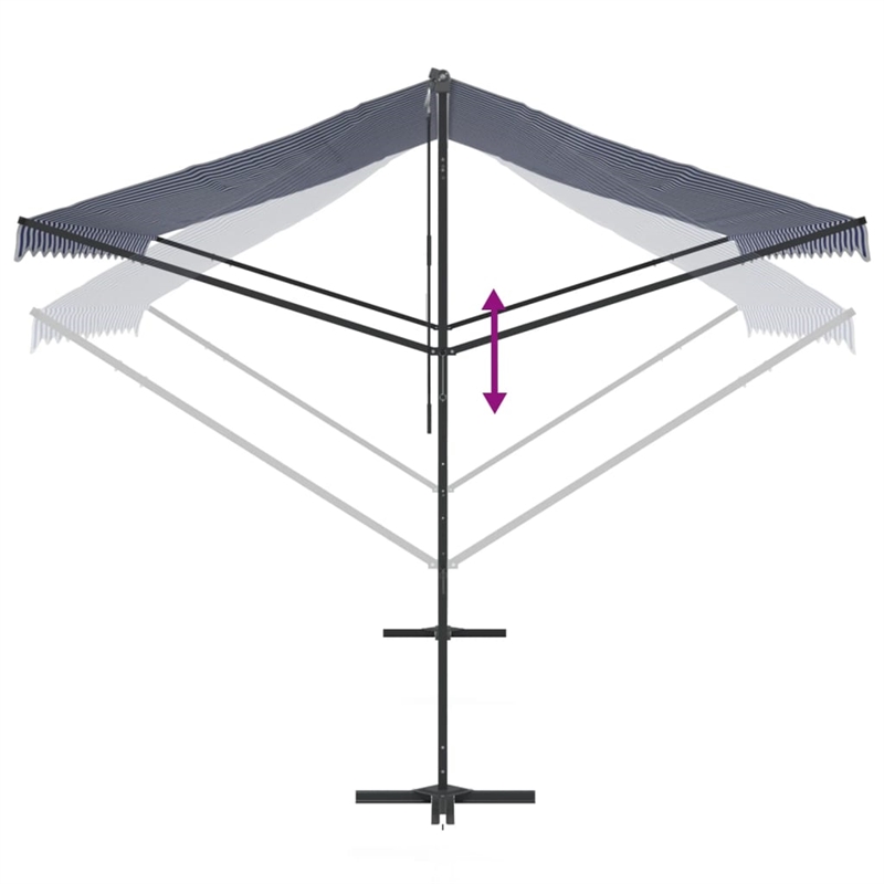 vidaXL Free Standing Awning in Blue and White