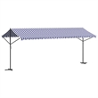 vidaXL Free Standing Awning with PU Coating in Blue and White