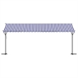 vidaXL Free Standing Awning with PU Coating in Blue and White